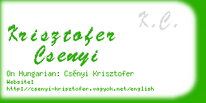 krisztofer csenyi business card