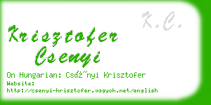 krisztofer csenyi business card